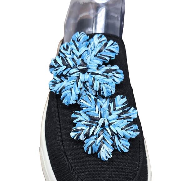 Louise et Cie Lo Branlin Embellished Raffia Black Slip-On Floral Sneaker 7 - Picture 6 of 9